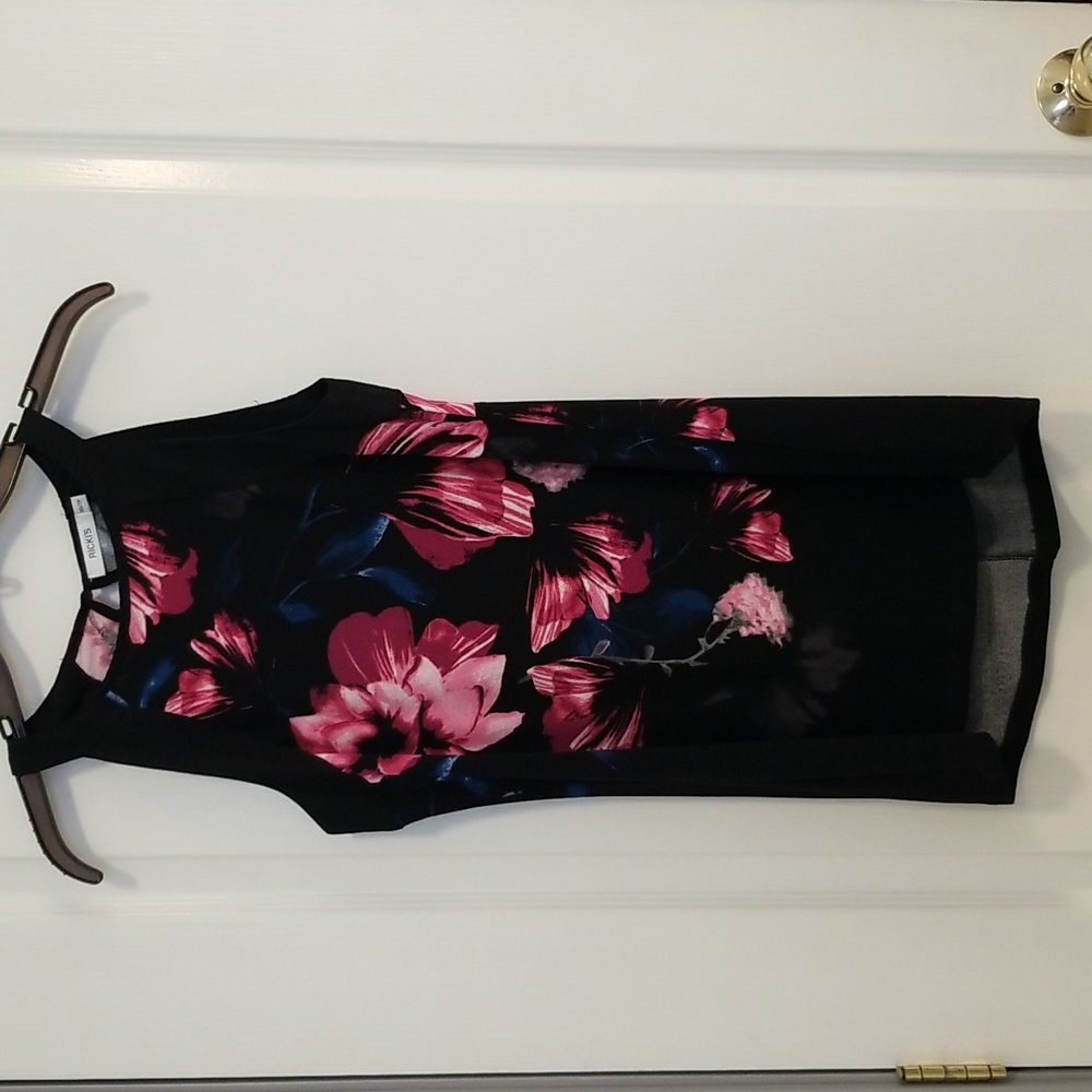 Ricki's Black Floral Tank Top Sleeveless in Pink